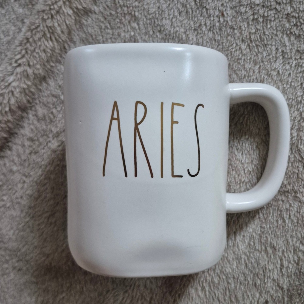 Aries Rae Dunn Artisan Collection by Magenta White Ceramic Coffee Mug